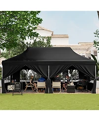 Gymax 10 x 20 Ft Canopy w/ 6 Detachable Sidewalls Carrying Bag UPF50+ Sun Protection