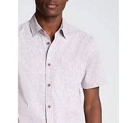 Kenneth Cole Men's Short-Sleeve Printed Slim Fit Shirt