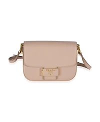 Pre-Owned Prada Cipria Saffiano Lux Embleme Flap Shoulder Bag