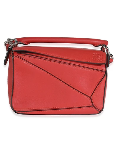 Pre-Owned Loewe Scarlet Calfskin Mini Puzzle Bag