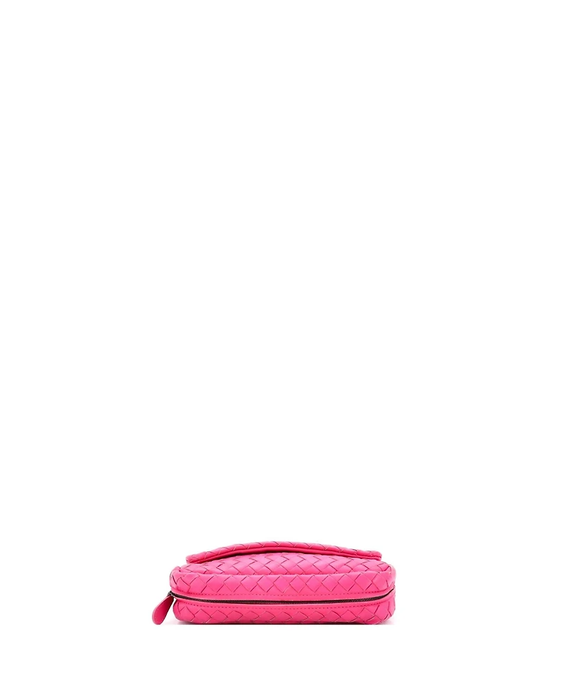 Pre-Owned Bottega Veneta Small Expandable Chain Crossbody Bag Intrecciato Nappa