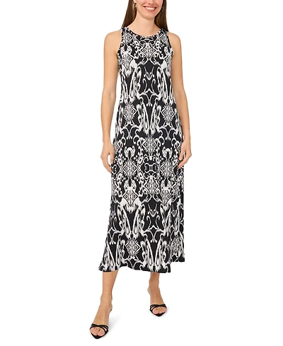 Msk Women's Sleeveless Crew Neck Keyhole Back Maxi Dress