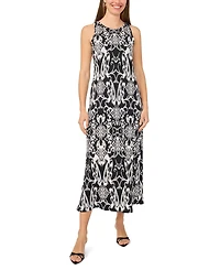 Msk Women's Sleeveless Crew Neck Keyhole Back Maxi Dress