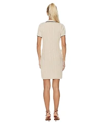 Alexia Admor Women's Cove Collared Button Down Contrast Knit Dress