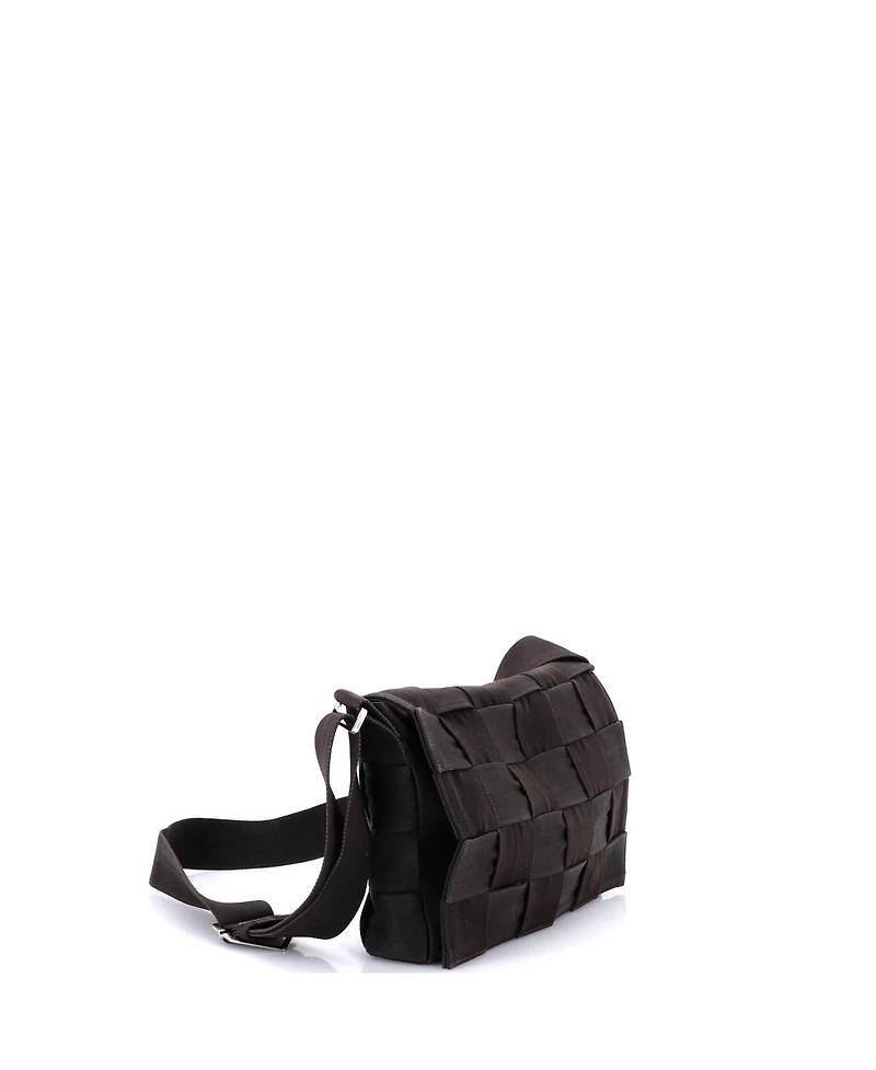 Pre-Owned Bottega Veneta Large Cassette Crossbody Bag Maxi Intrecciato Webbed Canvas