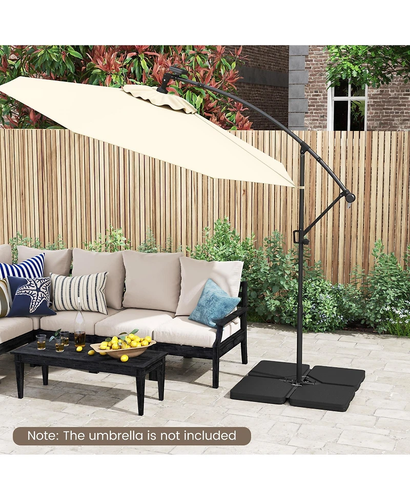 Sugift Patio Offset Umbrella Base with Easy-Fill Spouts