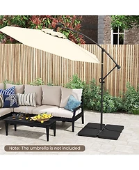 Sugift Patio Offset Umbrella Base with Easy-Fill Spouts