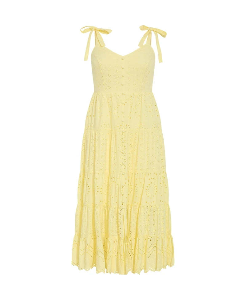 City Chic Plus Allegra Embroidered Tier Dress