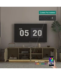 Streamdale Furniture Tv Stand with 16 Color LEDs, 68" Modern Tv Cabinet Entertainment Center