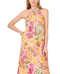 Vince Camuto Women's Halter Tie-Back Printed Dress