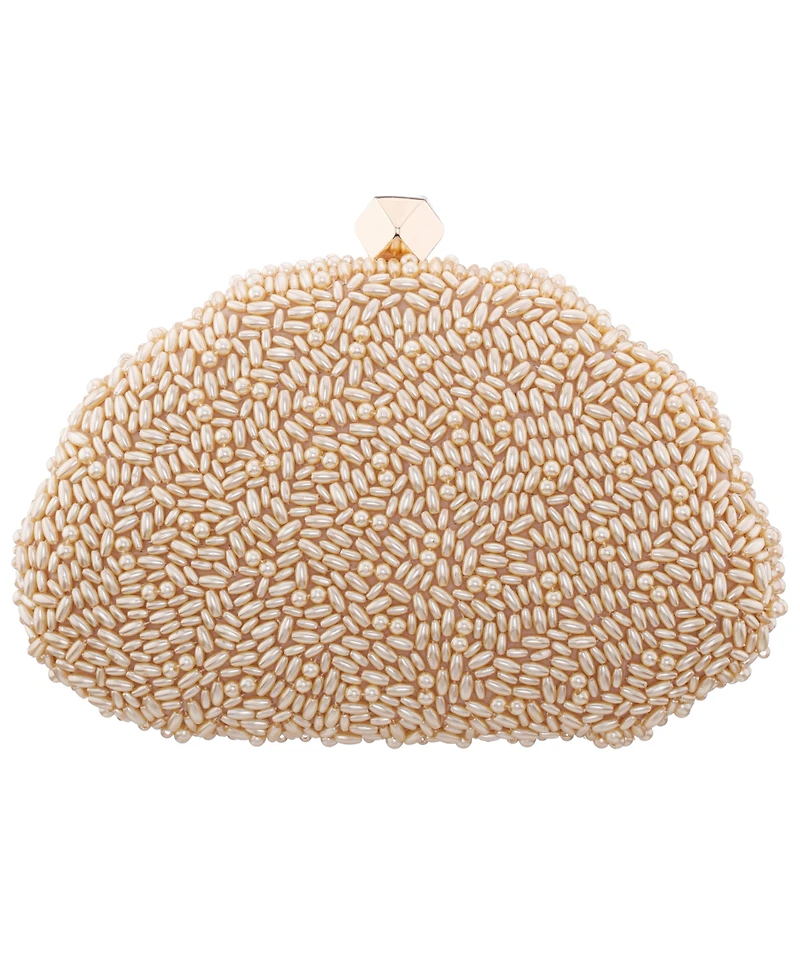 Nina Hera Beaded Shell Shaped Small Clutch Handbag