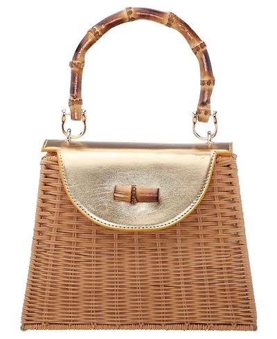 Nina Wicker Basket Small Satchel Bag