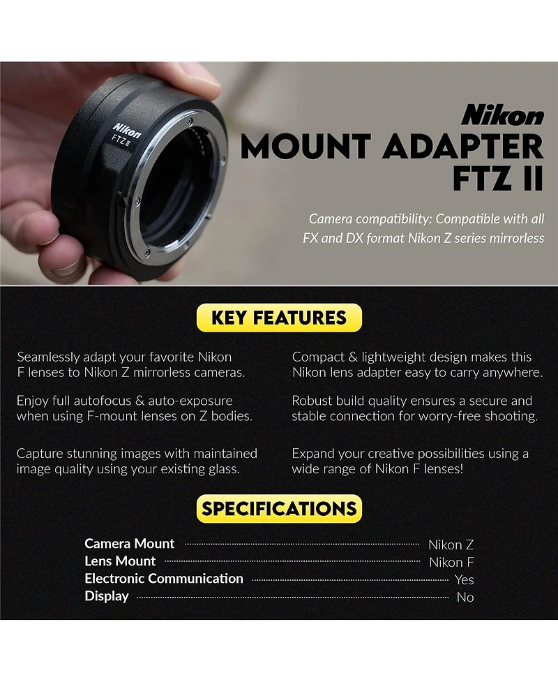 Nikon Z6III Mirrorless Camera with Ftz II Adapter
