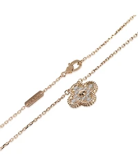 Pre-Owned Van Cleef & Arpels Van Cleef & Arpels Rose Gold Diamond Vintage Alhambra Pendant