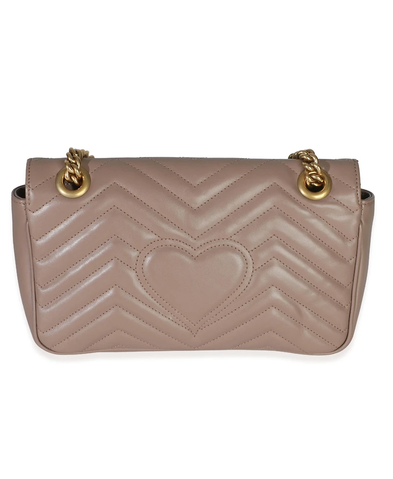 Pre-Owned Gucci Porcelain Rose Calfskin Matelasse Medium Gg Marmont Shoulder Bag