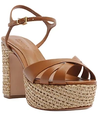 Schutz Women's Keefa Raffia Round Toe Sandals