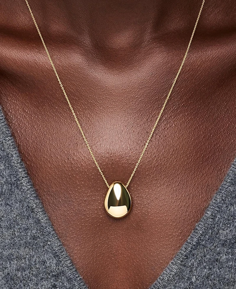 Ana Luisa 14k Gold-Plated Pebble Blue Marble Pendant Necklace