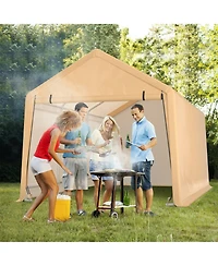 Gymax 9x17 ft Heavy Duty Carport Canopy Pe Car Tent Steel Outdoor Garage Shelter