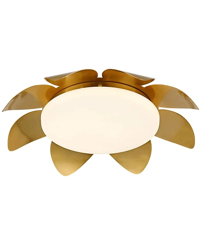 Possini Euro Design Radiance 16" Wide Brass Flower Led Ceiling Light