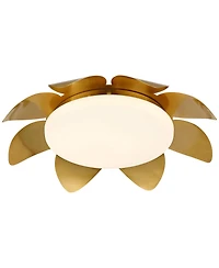 Possini Euro Design Radiance 16" Wide Brass Flower Led Ceiling Light