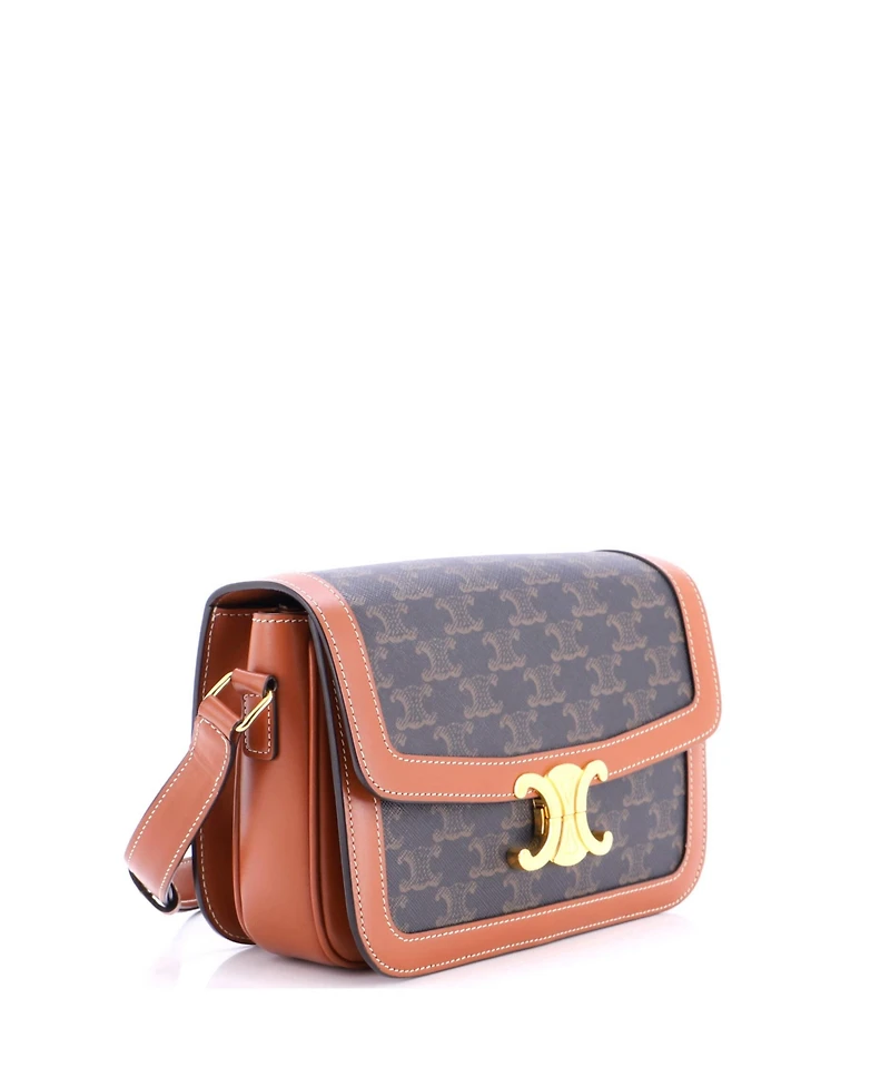 Pre-Owned Celine Medium Triomphe Shoulder Bag Triomphe Coated Canvas