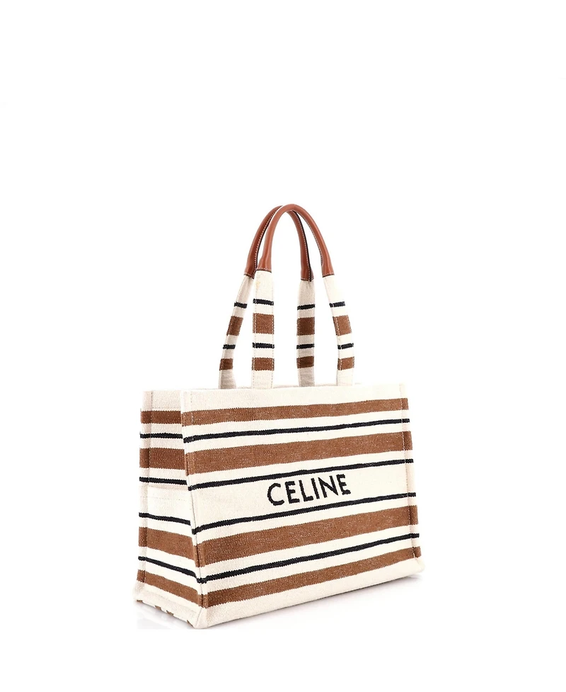 Pre-Owned Celine Large Cabas Thais Tote Striped Jacquard Textile