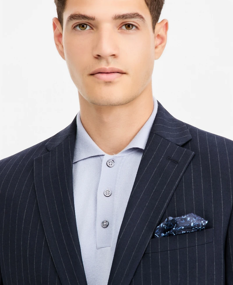 Bar Iii Men's Slim-Fit Navy Pinstripe Suit Separates Jacket, Macy's Exclusive