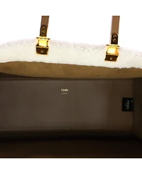 Pre-Owned Fendi Medium Sunshine Shopper Tote Shearling