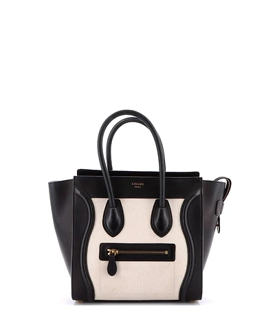 Pre-Owned Celine Micro Bicolor Luggage Bag Leather