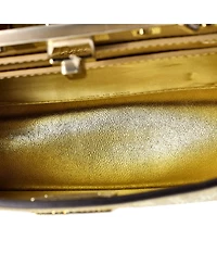 Pre-Owned Fendi Petite Peekaboo ISeeU Bag Zucca Crystal Embellished Suede