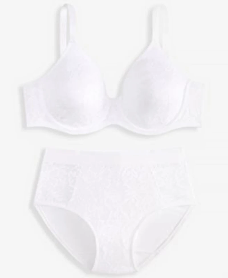 Bali Womens Breathe Lace Underwire Bra Hipster Underwear