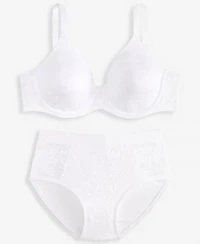 Bali Womens Breathe Lace Underwire Bra Hipster Underwear