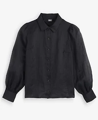 I.n.c. International Concepts Women's Puffed-Sleeve Sheer Blouse, Macy's Exclusive