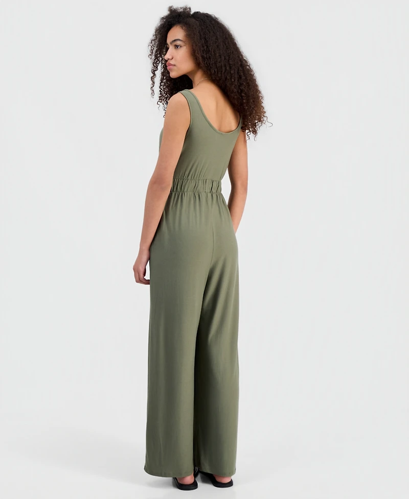 Derek Heart Juniors' Sleeveless Wide-Leg Jumpsuit