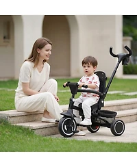 Kinder King 7-in-1 Toddler Tricycle Stroller with Rotating Seat, Adjustable Push Handle and Canopy