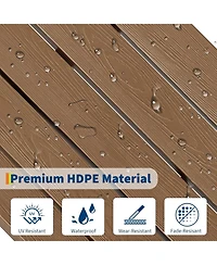 gaomon Adirondack Chair for Patio, Hdpe Outdoor Lawn with Wood Texture Garden Backyard Deck Poolside Use