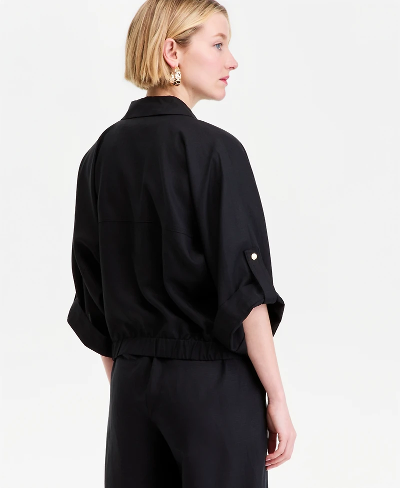 I.n.c. International Concepts Women's 3/4-Sleeve Shirt Jacket, Macy's Exclusive
