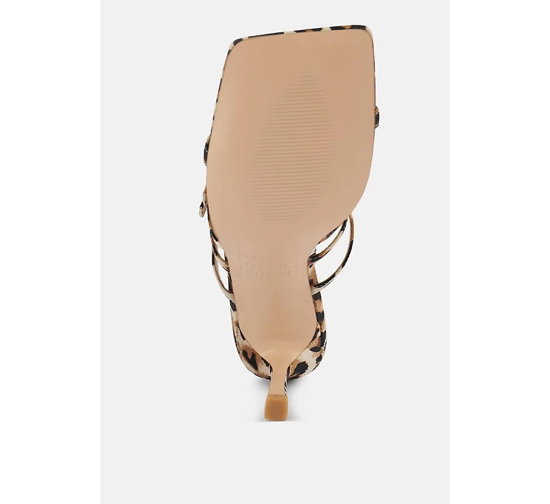 Womens Times Up Diamante Buckle Mid Heel Sandals