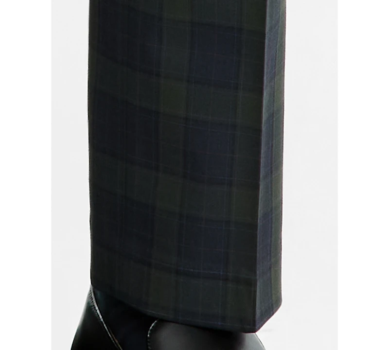 Bar Iii Men's Slim-Fit Green Tartan Suit Separates Pants, Macy's Exclusive