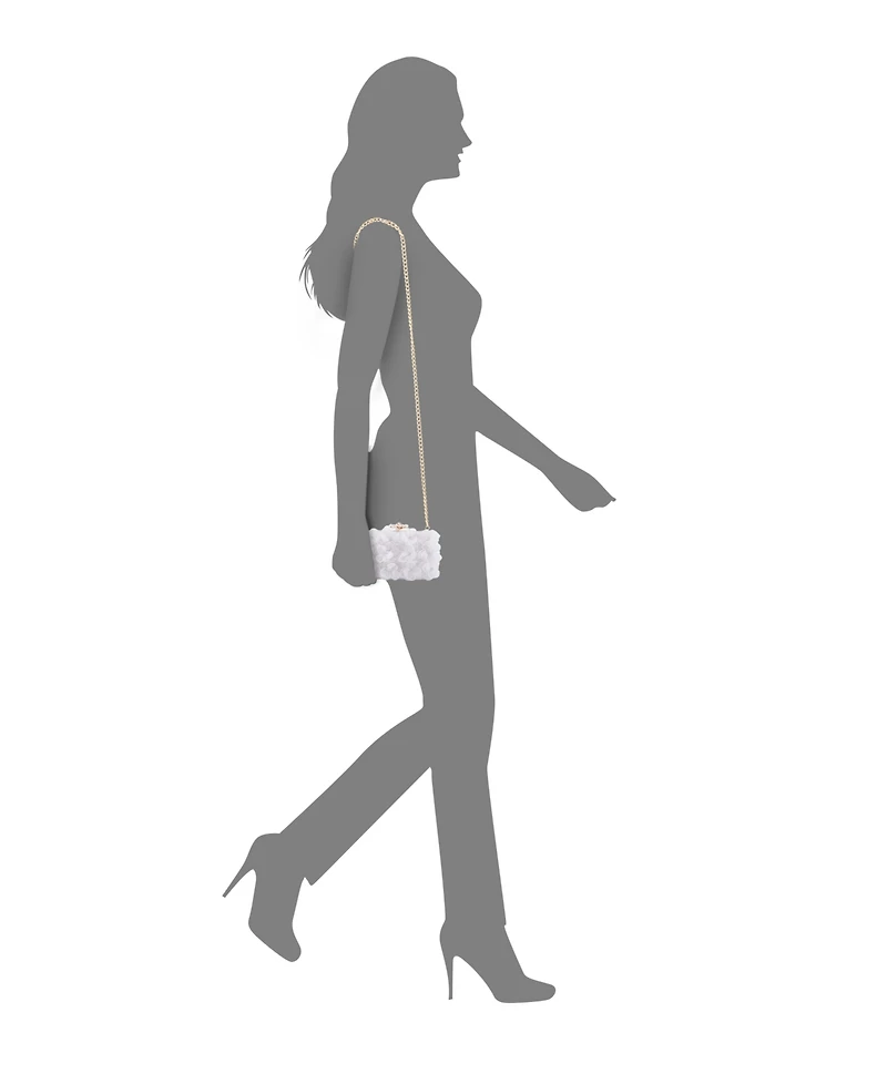 Nina 3-d Flower Minaudiere Mini Clutch Handbag