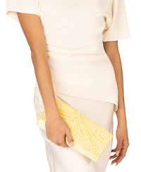 Nina Unique Chiffon Twist Crystal Small Clutch Handbag