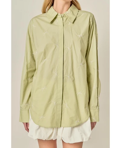 English Factory Women's Bow Embroidery shirt