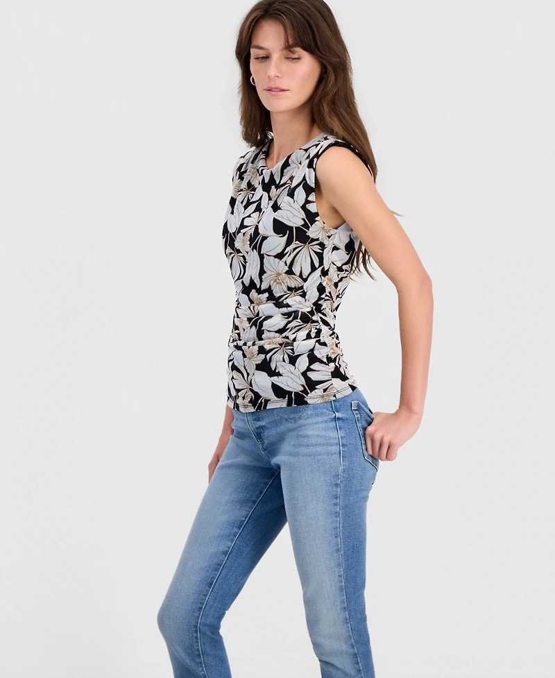 I.n.c. International Concepts Women's Printed Mesh Sleeveless Top