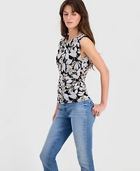 I.n.c. International Concepts Women's Printed Mesh Sleeveless Top