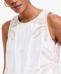 I.n.c. International Concepts Women's Sleeveless Embroidered Bubble Hem Top, Macy's Exclusive