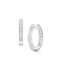 Diamond Mini Hoop Earrings in 10k White Gold (1/6 ct. t.w.)
