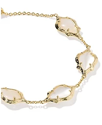 Kendra Scott Imitation Pearl and 14k Gold Over Brass Adriana Scallop Frame Chain Bracelet