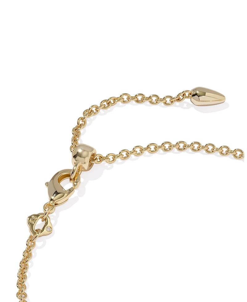 Kendra Scott Imitation Pearl and 14k Gold Over Brass Adriana Scallop Frame Chain Bracelet