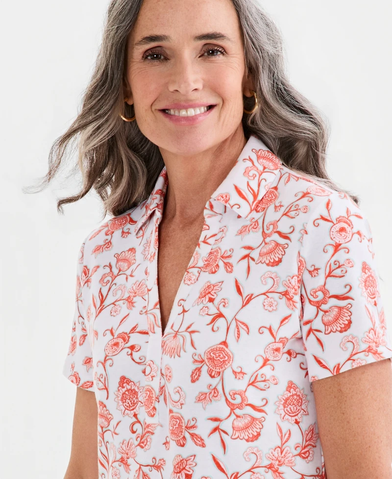 Style & Co Women's Printed Polo Dress, Macy's Exclusive