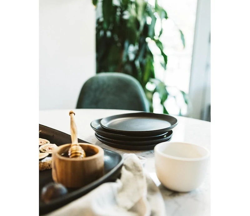 Gharyan Stoneware, Stoneware Flat Dessert Plate | Epa 7.9" - Set of 4